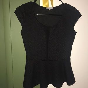 black fit and flare blouse